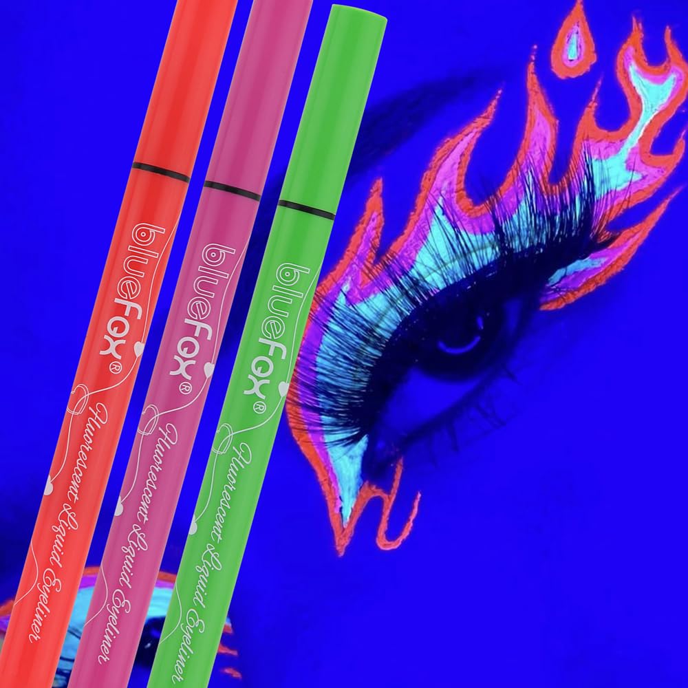 GL-Turelifes Juego de 6 delineadores de ojos con brillo UV, delineador líquido fluorescente de color arco iris, delineador de ojos colorido neón