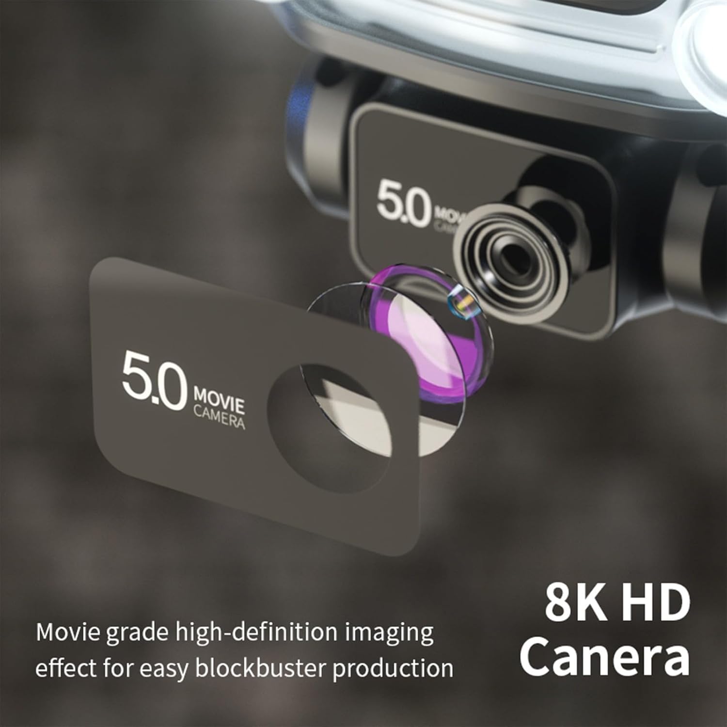 Gbsell Dron con cámara doble Fpv HD de 1080p con motor sin escobillas, mosca circular, modo de retención de altitud sin cabeza, ajuste de velocidad