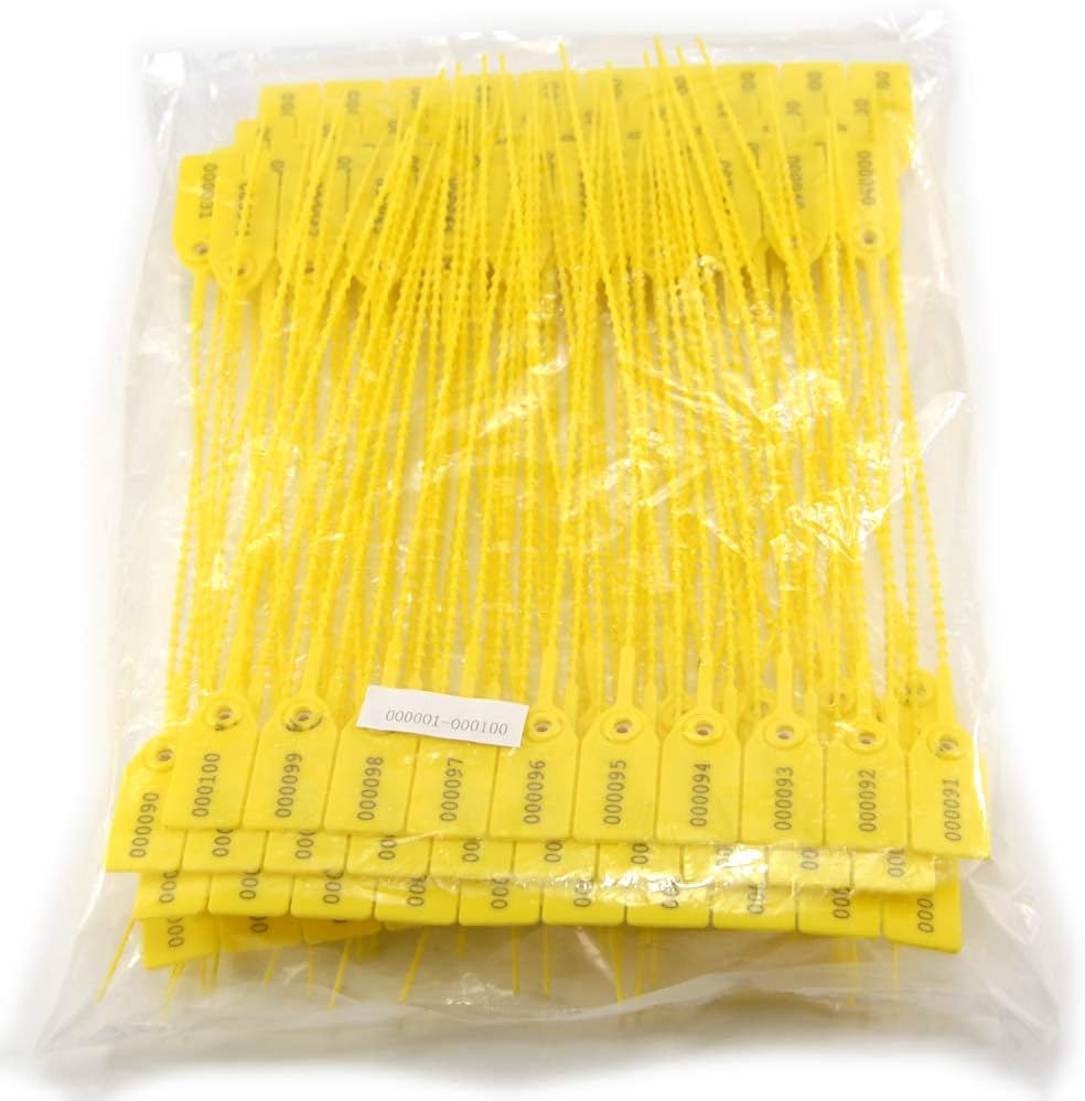 (R) – 1000 sellos de plástico para extintores, etiquetas de seguridad para extintores, etiquetas de seguridad numeradas, desechables, con