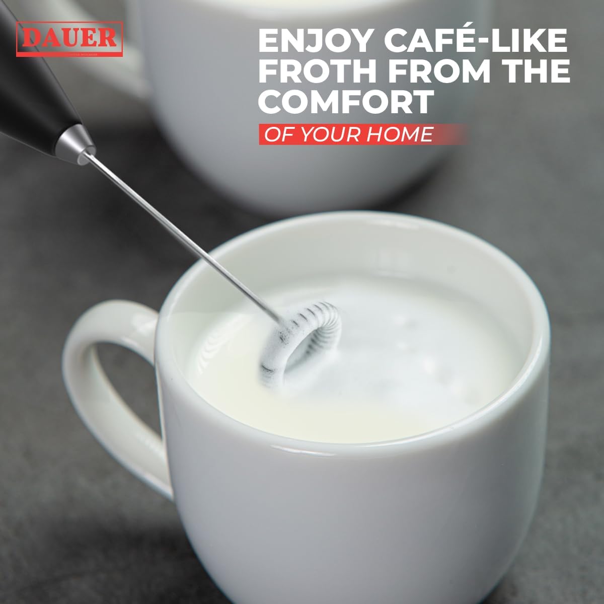 Dairy Maestro – Espumador y batidor de leche prémium para bebidas de calidad barista. Perfecto para capuchinos, lattes, matcha, chocolates