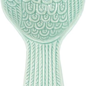 Home Basics Cuchara de cerámica con búho tropical muy duradero, color azul Home Basics Cuchara de cerámica con búho tropical muy duradero, color azul