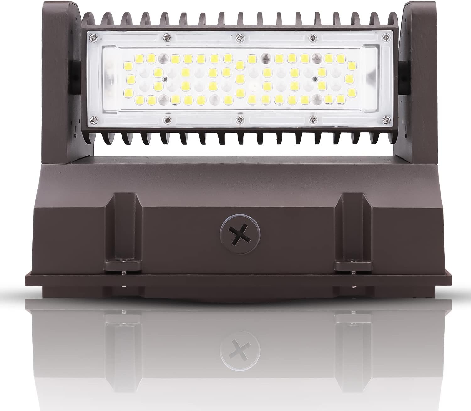 OSTEK Paquete de luz LED de pared de 40 W, giratoria, ajustable, 5000 K, 5500 LM, paquete de pared de área regulable para exteriores, IP65, UL, DLC