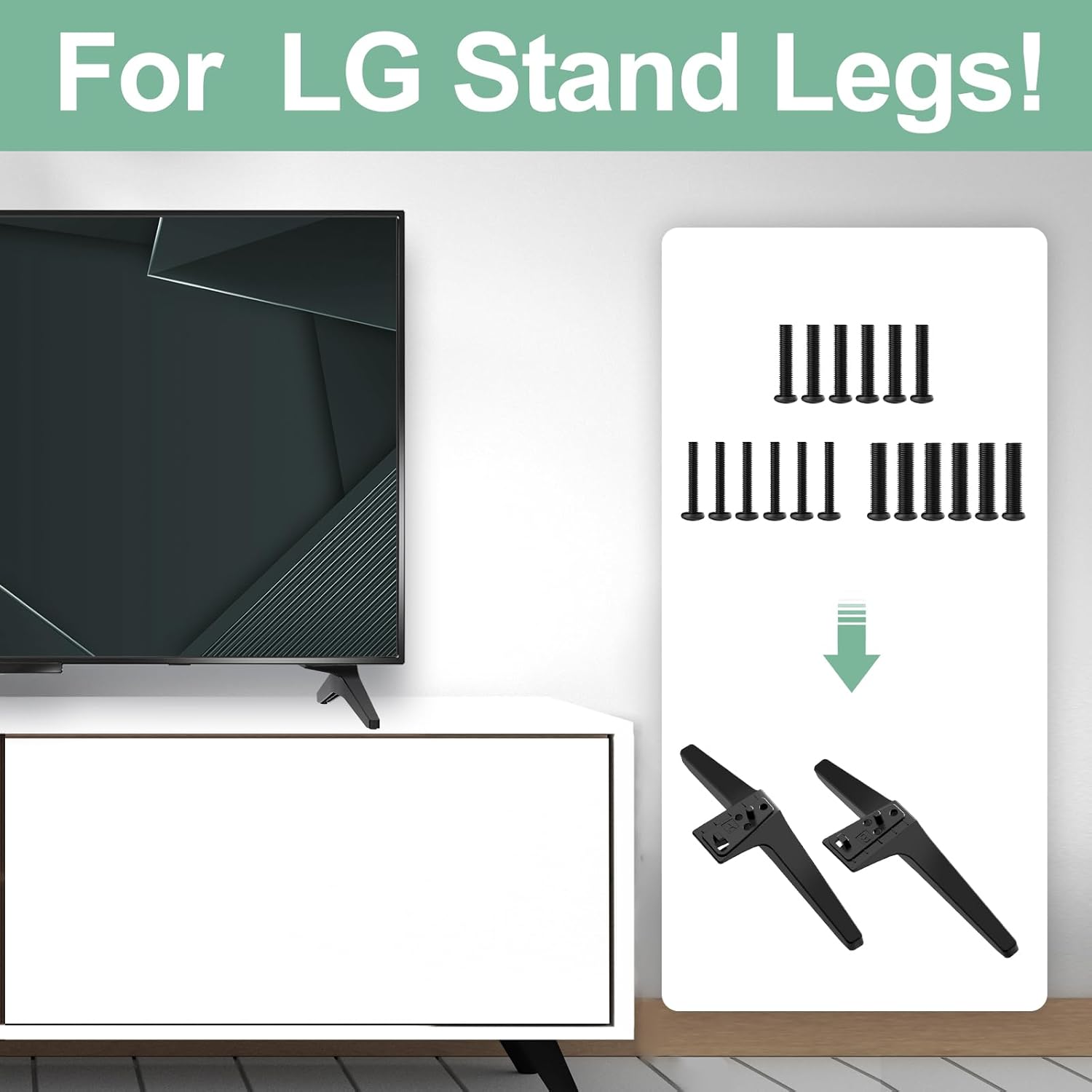 Kit de tornillos para tornillos de soporte de TV LG, para tornillos de patas de TV LG, 60UJ6050 60UJ6540 60UK6090 60UM6900 60UN7300 65UJ6300