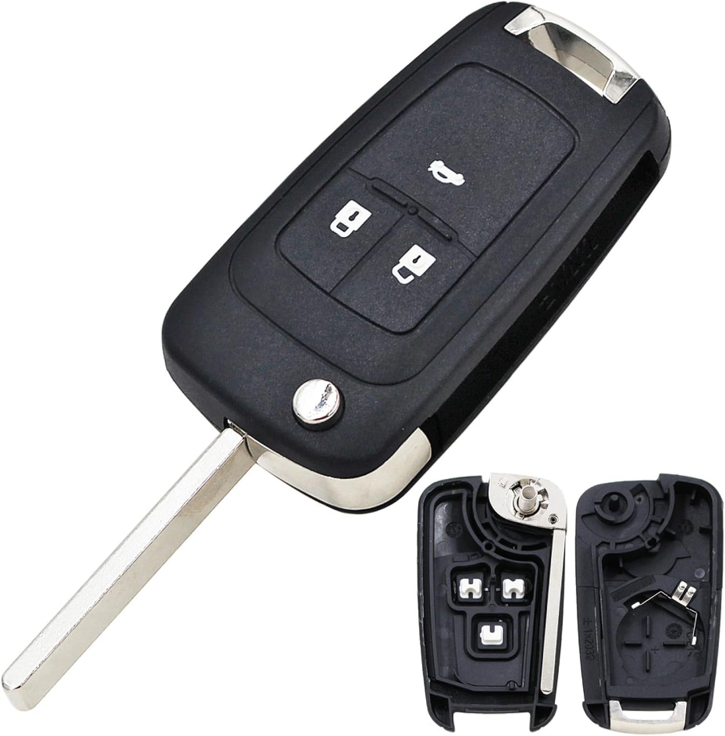 Fundas para llave de coche para Opel Astra Zafira Omega, 3 botones Flip Remote Key Shell HU100 hoja sin cortar