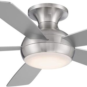WAC Smart Fans Odyssey – Ventilador de techo empotrado de 5 aspas para interiores y exteriores, de níquel cepillado de 52 pulgadas con kit de luz WAC Smart Fans Odyssey – Ventilador de techo empotrado de 5 aspas para interiores y exteriores, de níquel cepillado de 52 pulgadas con kit de luz