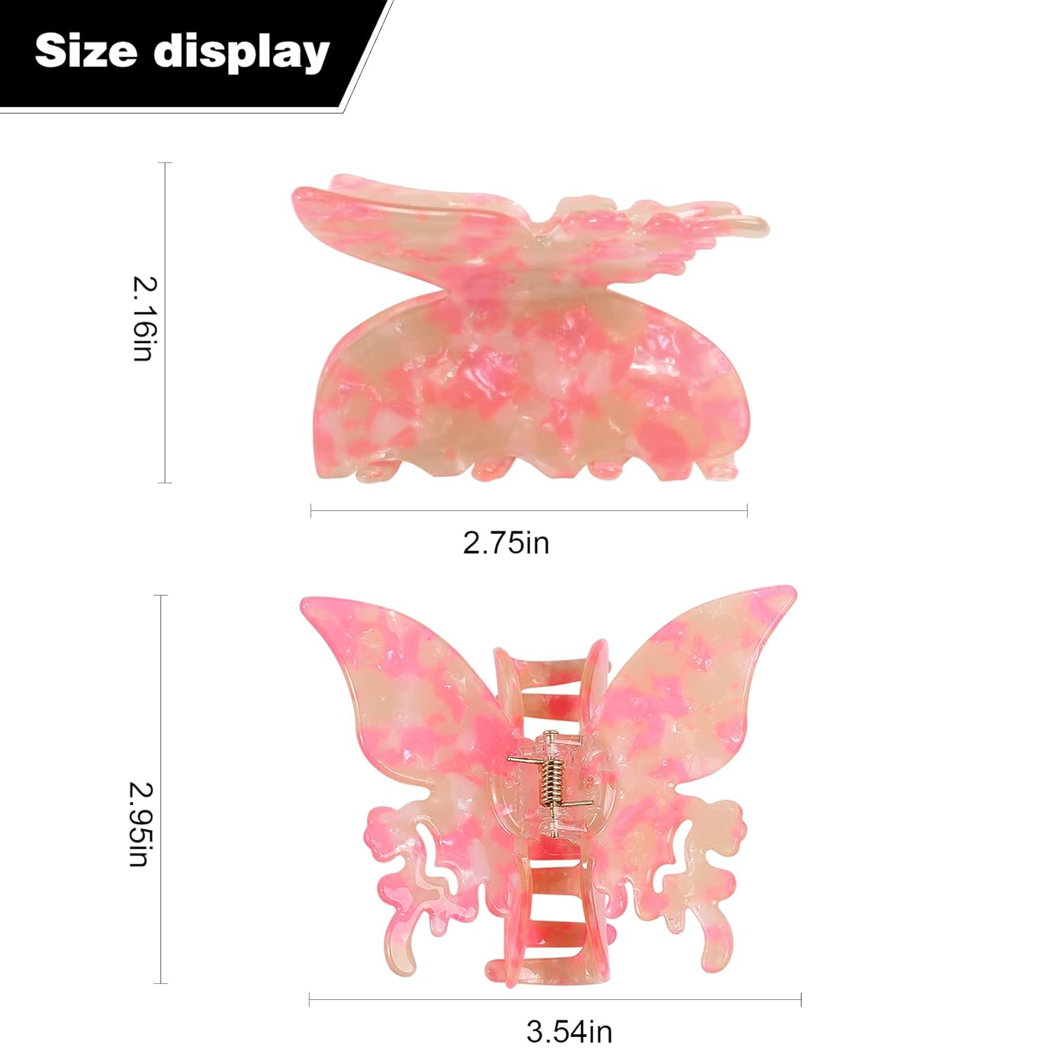 Jayongnee clip Pinzas de mariposa para el cabello para mujer, pinzas grandes antideslizantes para el cabello, pinzas para cabello fino, pinzas para