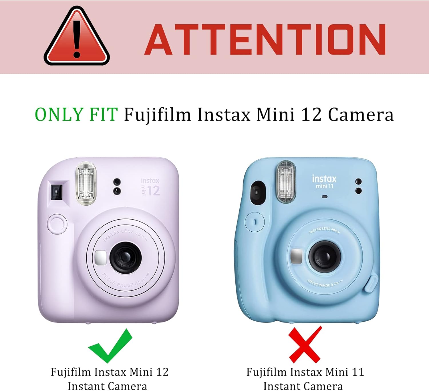 Fintie Funda protectora transparente para cámara instantánea Fujifilm Instax Mini 12  Carcasa rígida de cristal con bolsillo de película mejorado