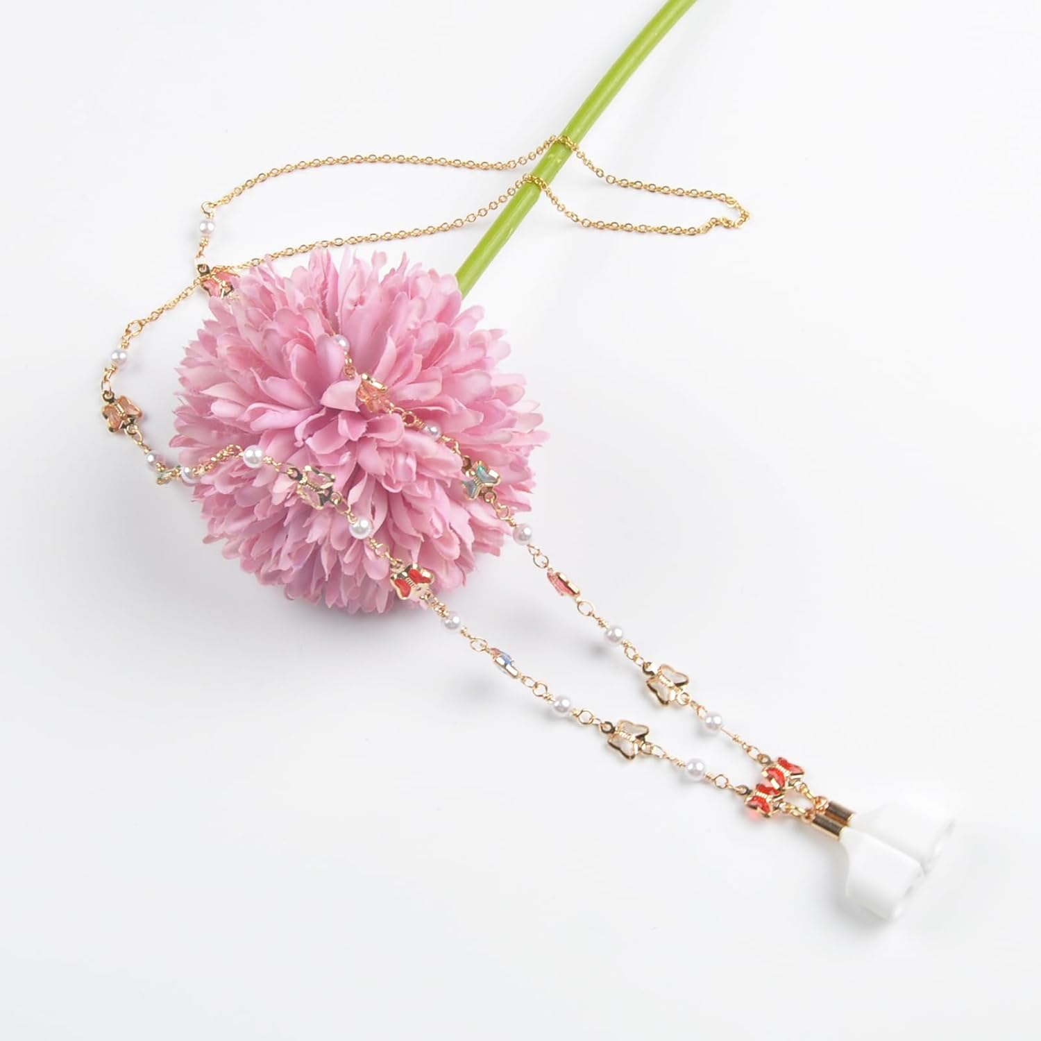 Cadena magnética antipérdida para mujer, cadena de cuentas de ojo dorado compatible con Airpods Pro, 1,2 3