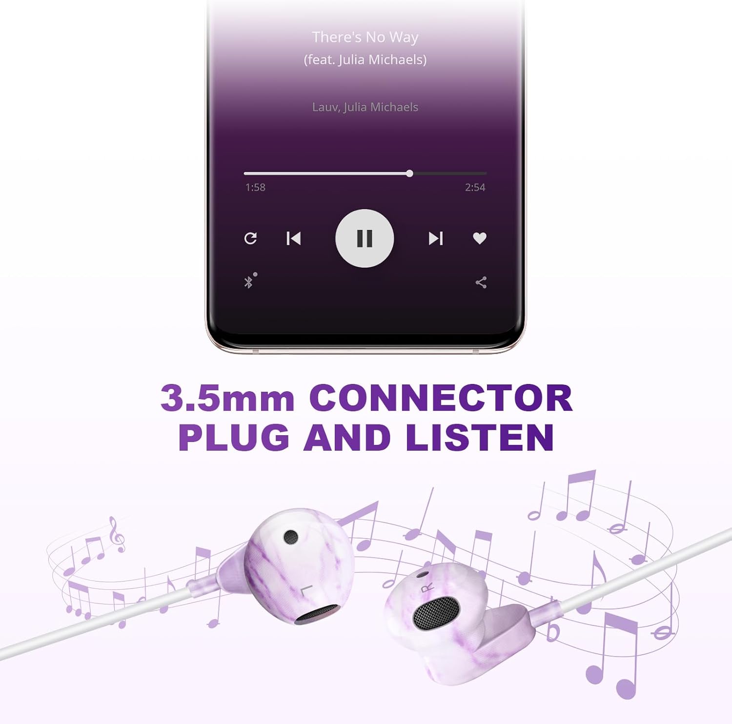 Auriculares con cable con micrófono, auriculares con cable de 0.138 in, auriculares con cable intrauditivos estéreo de alta fidelidad, conector de