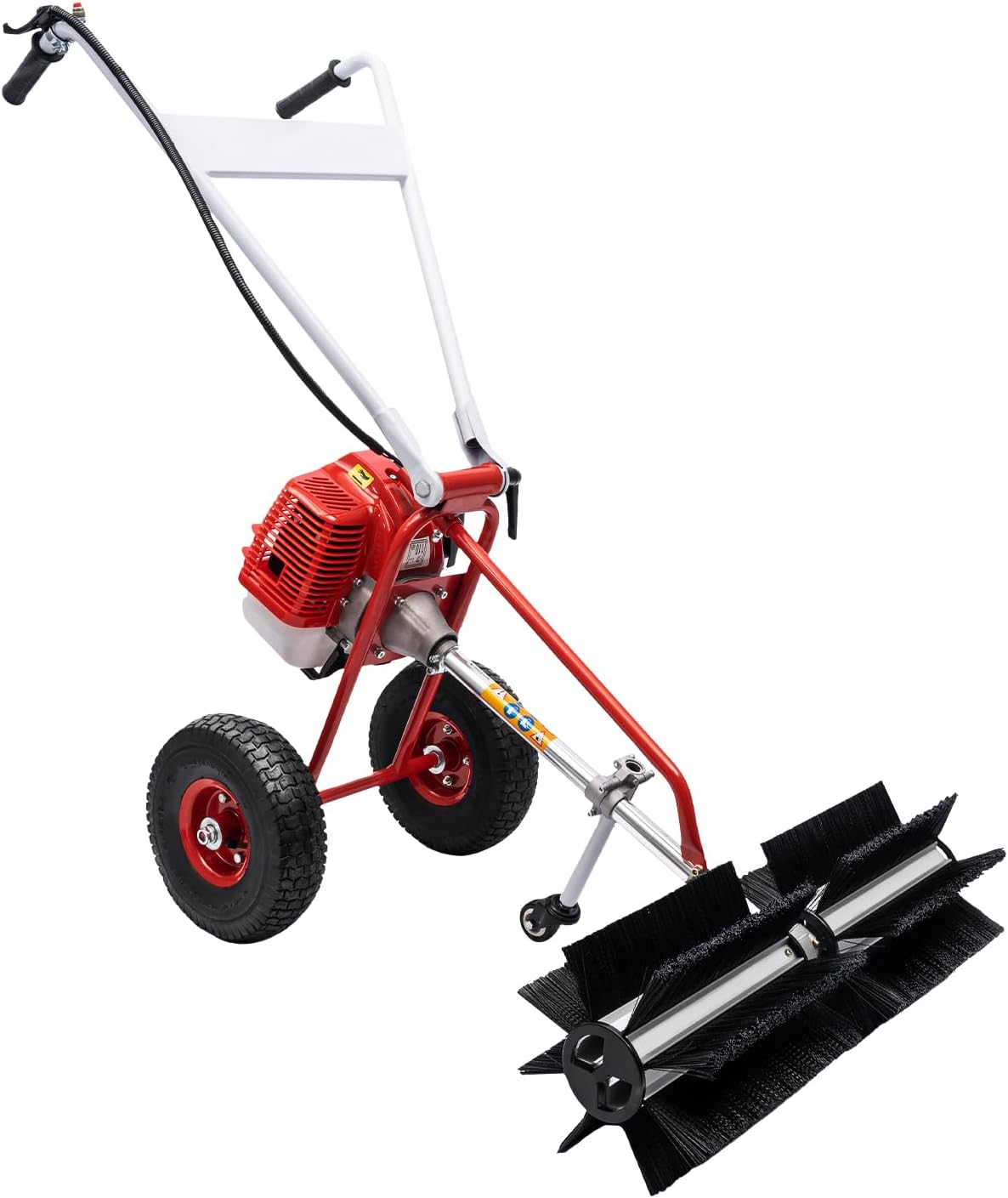 Barredora de suelo manual de 1.25 KW, 23.6 pulgadas de ancho de barrido, potencia manual de gas, tanque de 1.2 L, velocidad infinitamente ajustable,