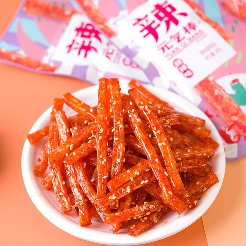 Spicy Strip – Pequeño gluten de Latiao, nostalgia de Latiao, sabor picante dulce, vegano, instantáneo clásico picante sabor picante chino (tiras de