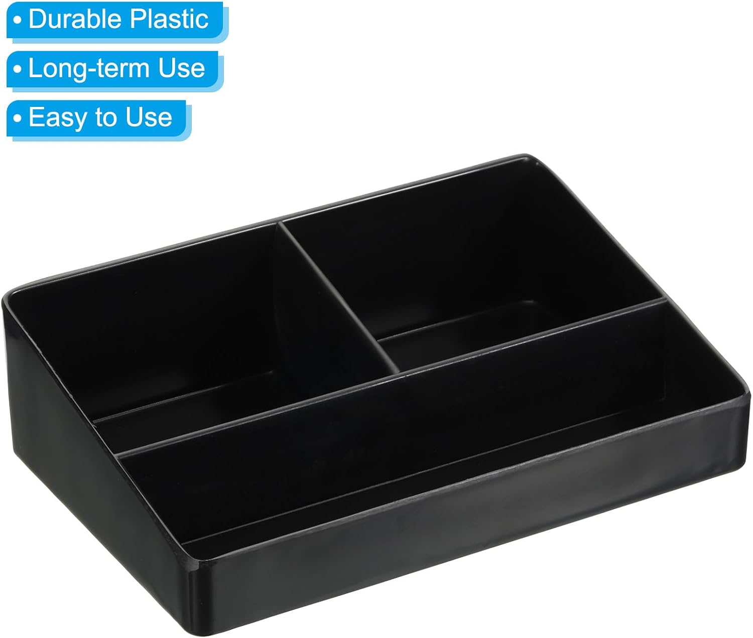 PATIKIL Caja de té de plástico, 3 compartimentos, organizador de bolsas de té, bolsa de café, contenedor de almacenamiento para cocina, despensa,