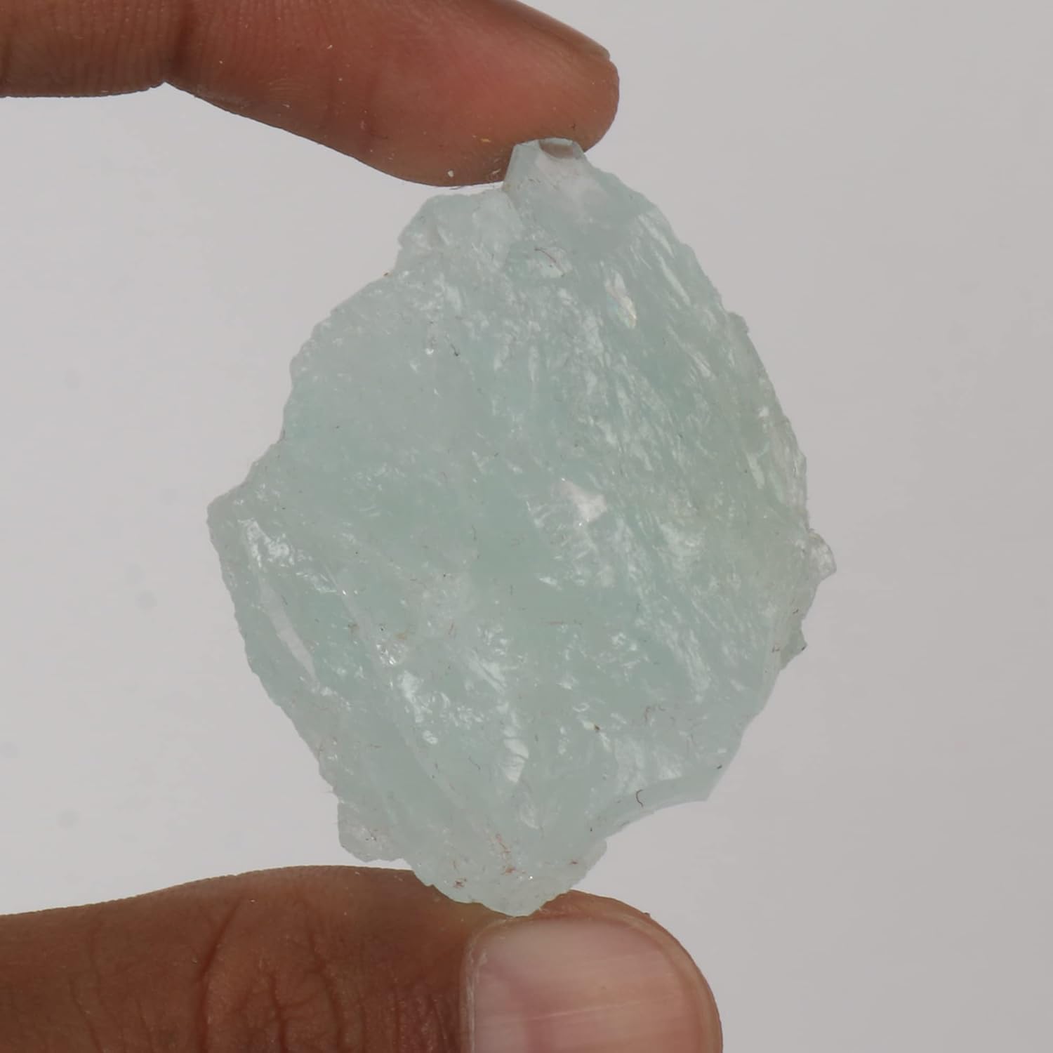 GEMHUB 170.95 CT Natural Rough Aqua Sky Aquamarine with Healing Effects AAA Grade High Energy Aqua Sky Aquamarine for Reiki Crystal Healing