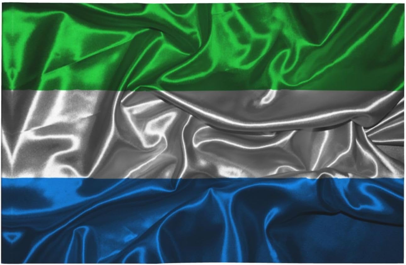 Double Sided Printing Silk Style Flag Of Sierra Leone Car Flag 12×18 Inches Car Window Clip Flags Car Decoration Banner