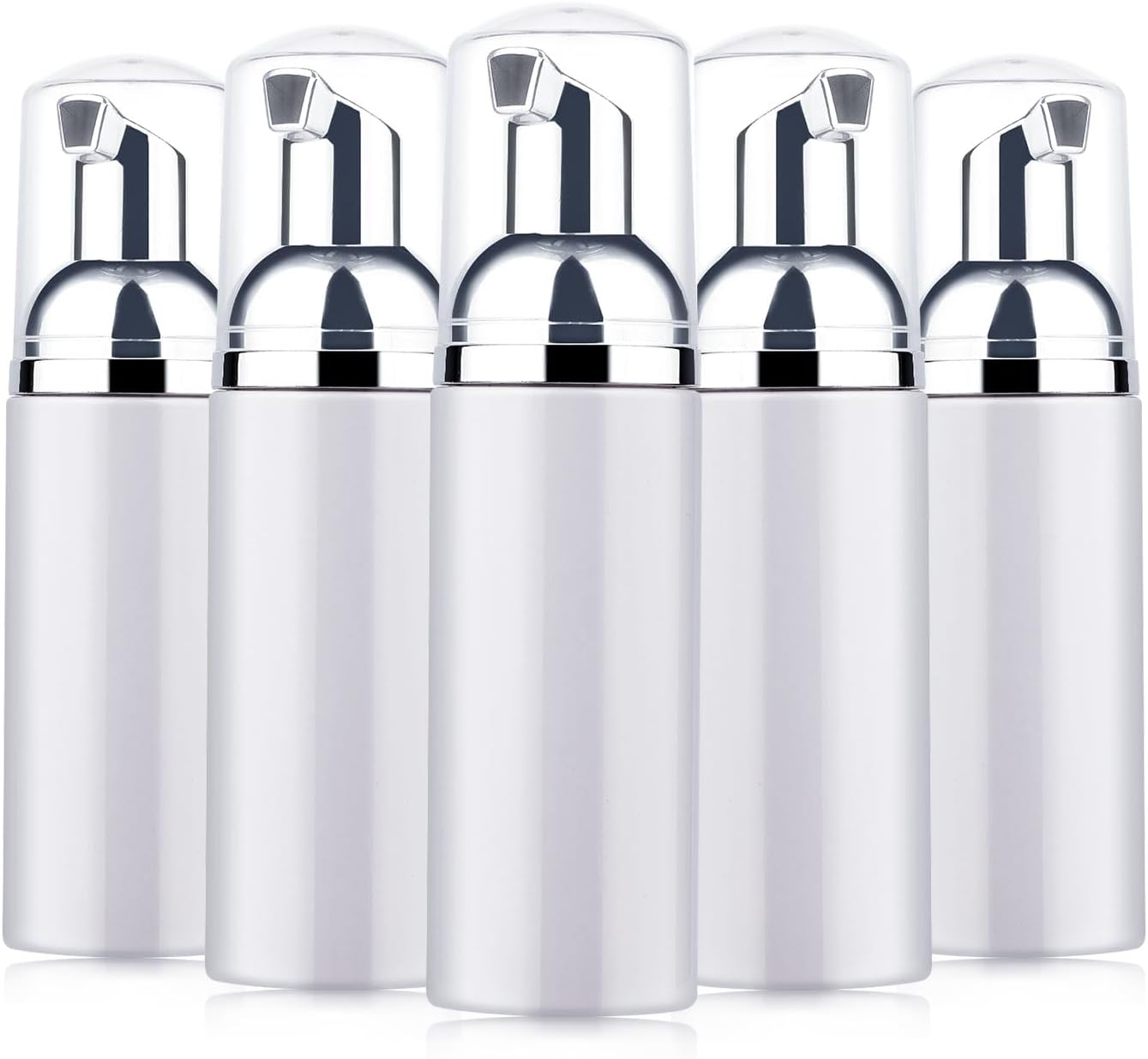 Botella de espuma de 2.0 fl oz, dispensador de jabón para pestañas, botella de viaje, 5 unidades, botella vacía de plástico recargable para jabón de
