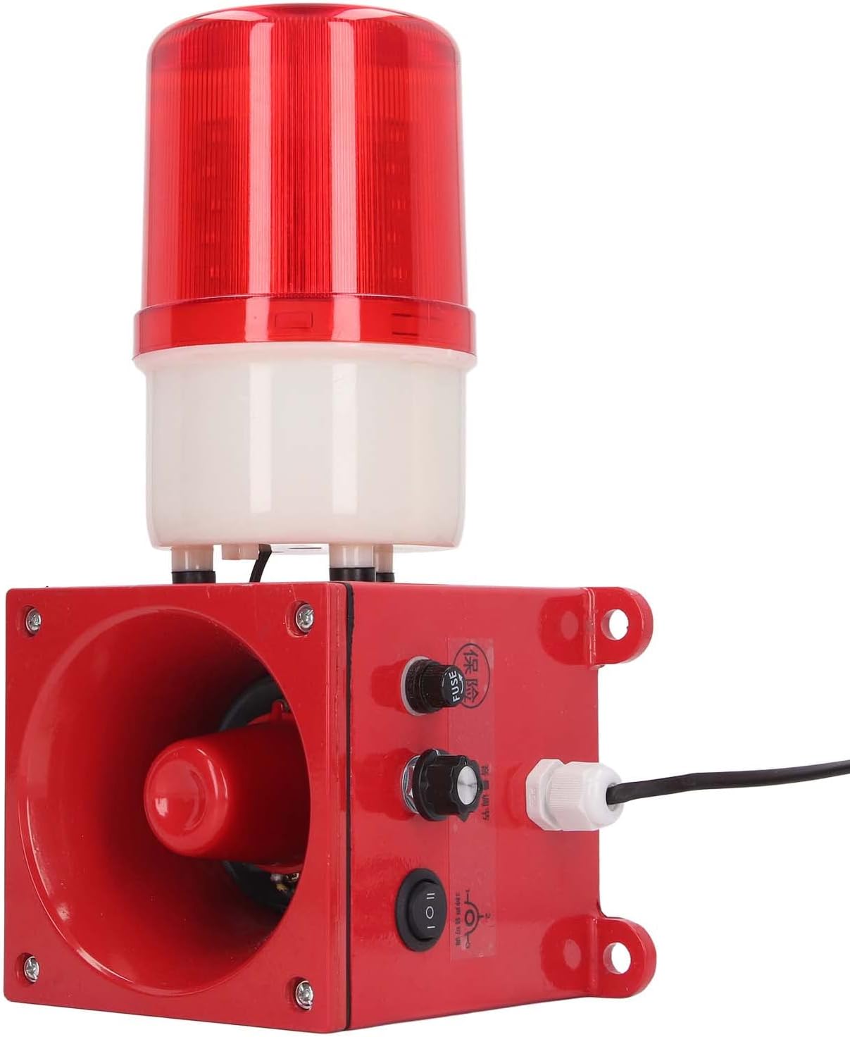 Lámpara de advertencia industrial resistente al agua, alarma visual audible, 120dB, 3 ajuste de volumen, luz estroboscópica de seguridad, luces de