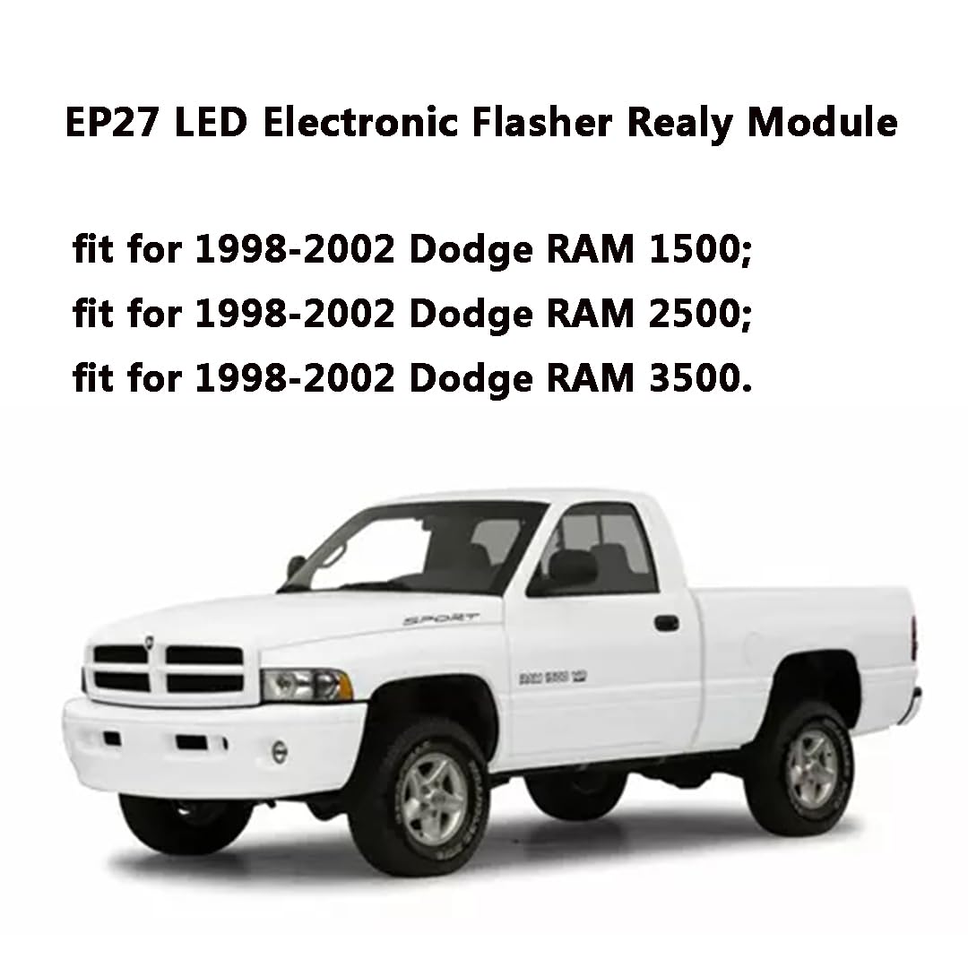 Relé intermitente LED EP27 de 5 pines para Dodge RAM 1500 2500 3500 1998-2002  Dakota 1997-2000  Viper 1998-2002  Señal de giro electrónica LED y