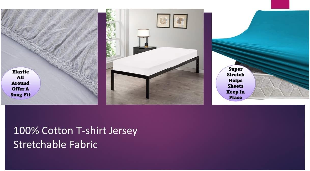 Gilbin – Sábana bajera ajustable 100% algodón de punto jersey para colchones de cuna de campamento, 30 x 75 pulgadas