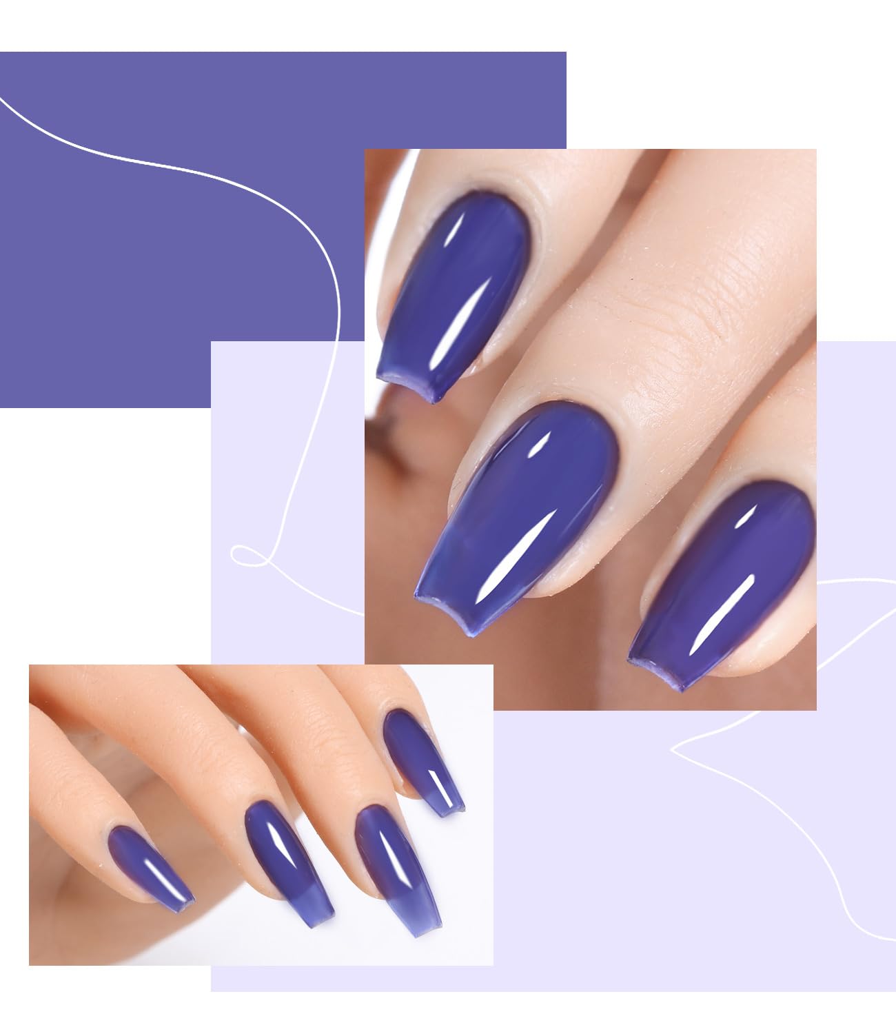Major Dijit Esmalte de uñas Jelly Summer Blue Purple Red Green Glitter translúcido, vegano y libre de crueldad, 0.46 onzas líquidas (0.5 fl oz)