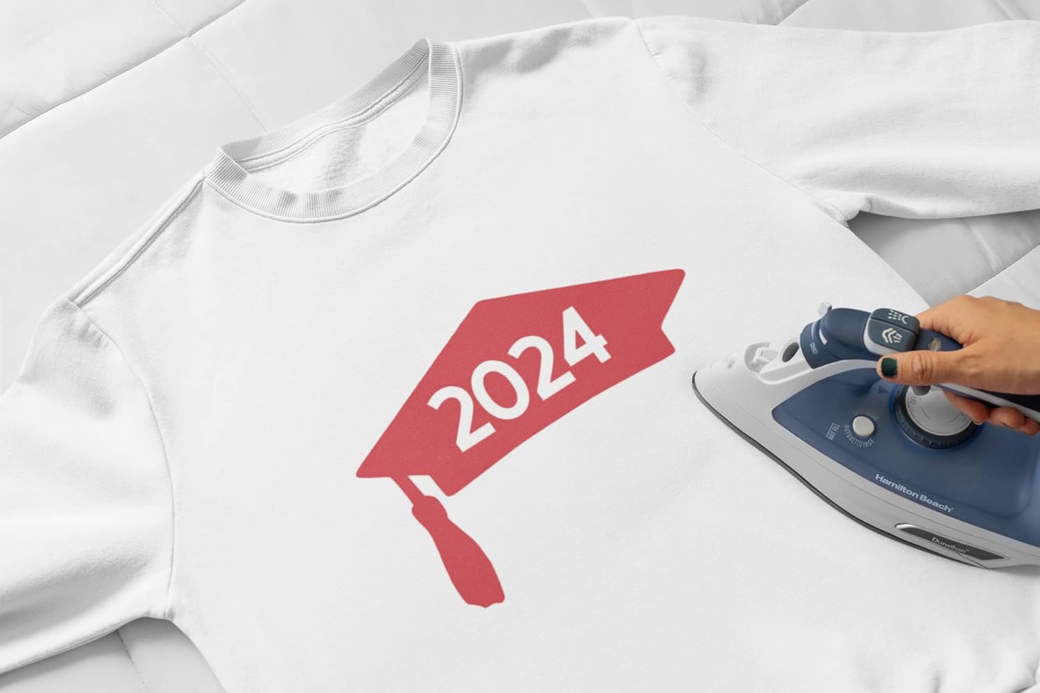 Class Of 2024 Graduation Cap Decal, Graduation T Shirt Transfer, DIY Graduate Shirt Patch, Grad Tshirt Sticker, Vinyl Applique, Pick Size Color,