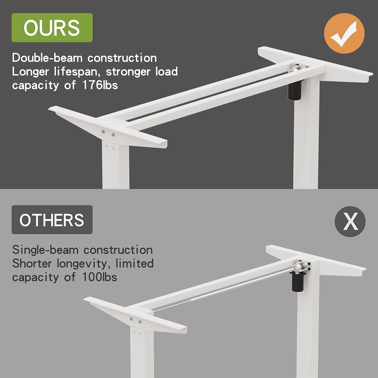 Sileye V-US-63OW Escritorio, 63 x 30 pulgadas, blanco + roble