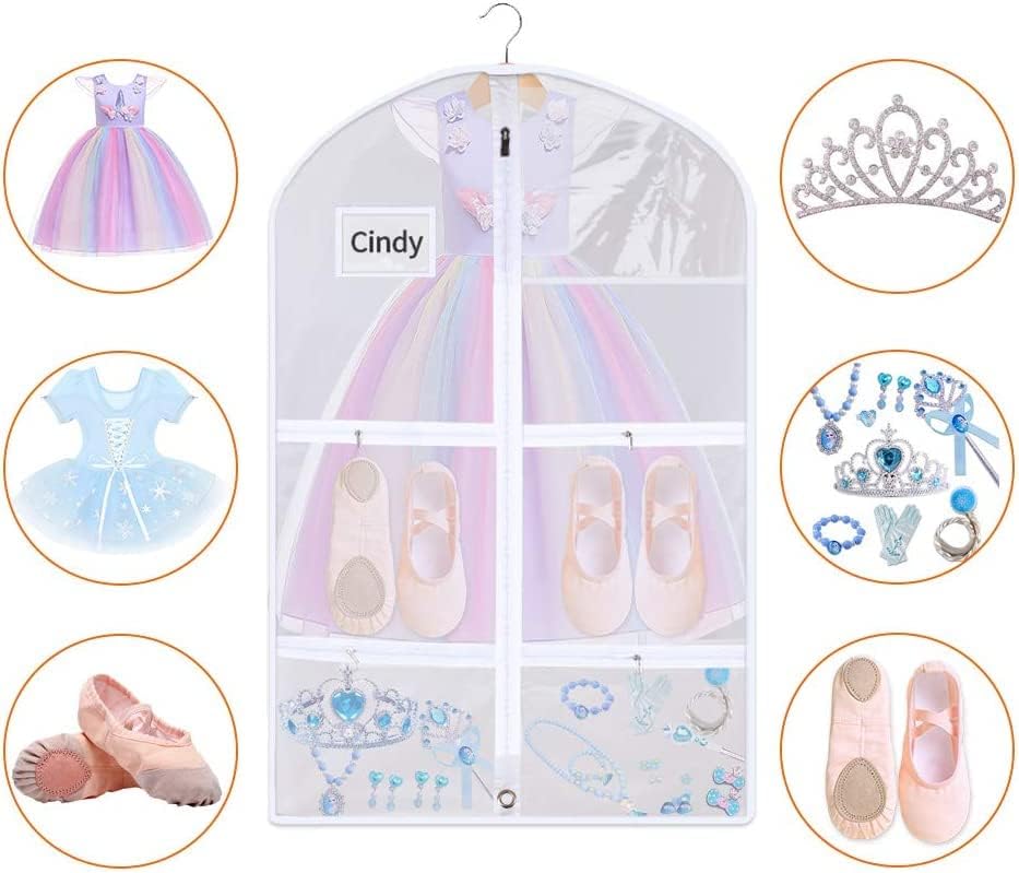 Bolsa de ropa, bolsas de ropa para colgar ropa, bolsas de ropa de baile transparentes para bailarines, bolsa de disfraces de baile, bolsa de