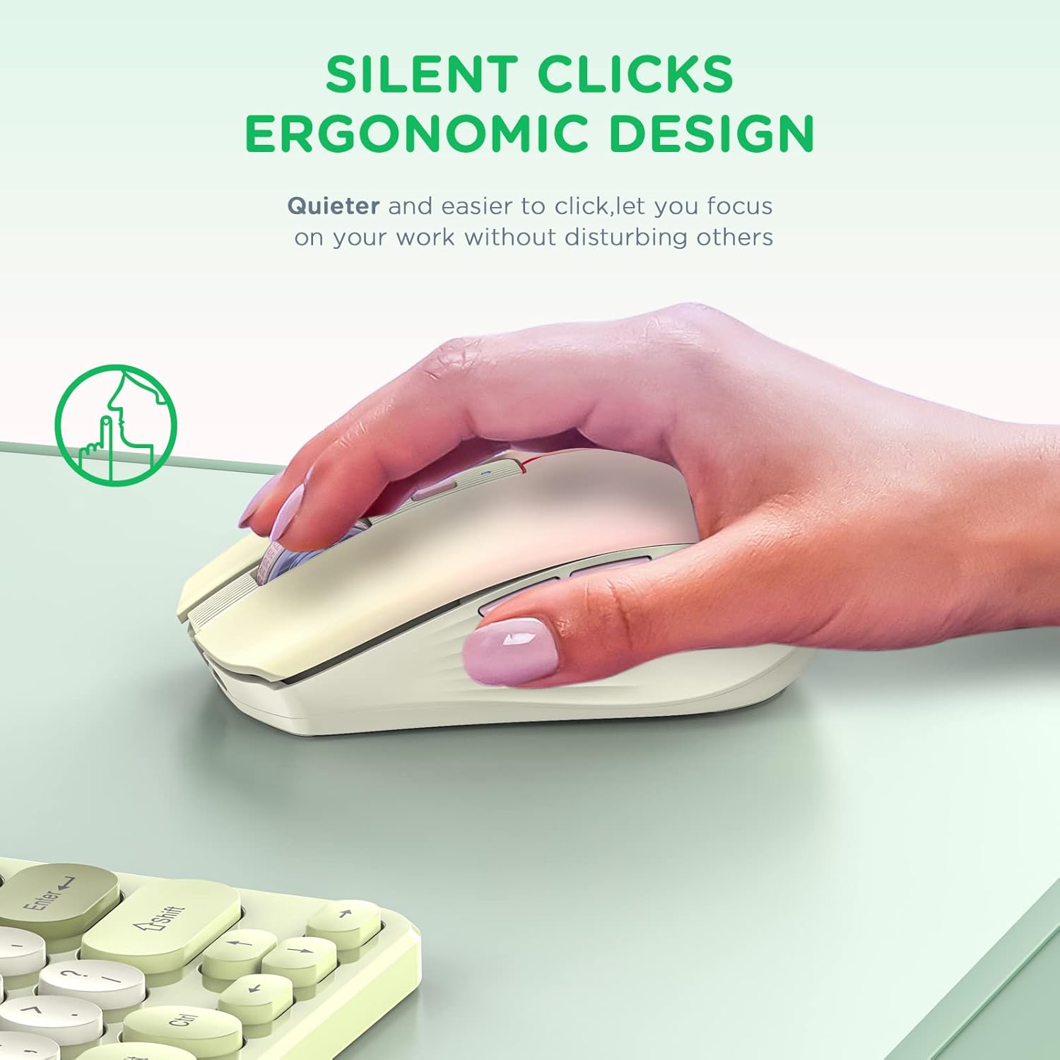 RAPIQUE Ratón inalámbrico Bluetooth, mouse recargable para computadora multidispositivo (modo tri BT1BT2+2.4Ghz) con receptor USB, mouse portátil