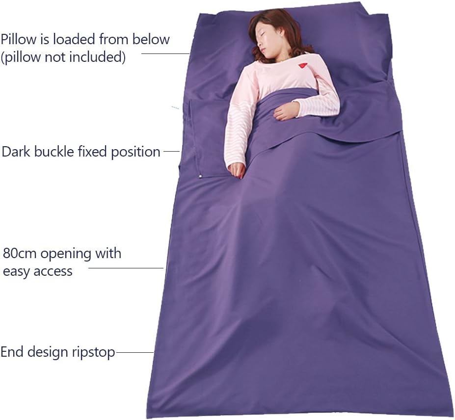 Mayper Saco de dormir forro camping hoja de viaje ligero hotel hoja compacto bolsa de dormir camping albergues juveniles