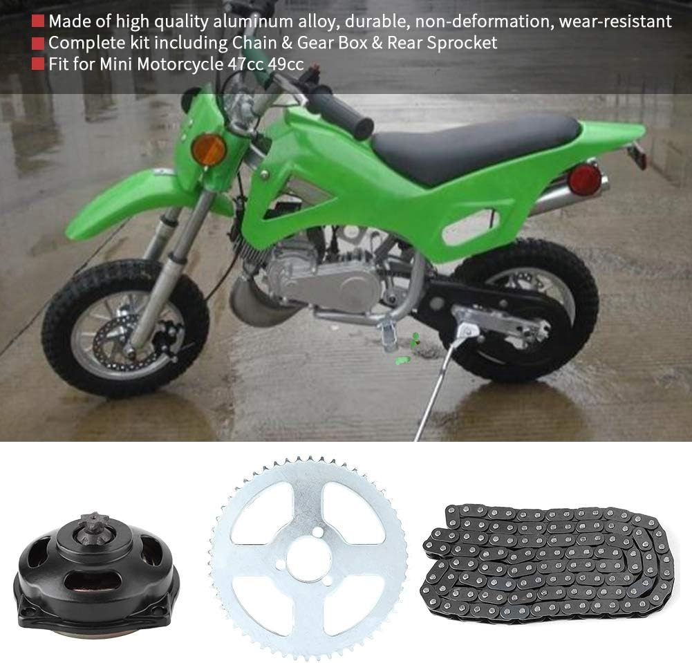 Sistema de transmisión T8F Kette cadena con piñón trasero de caja de engranajes 6T para mini motocicleta de 47cc 49cc