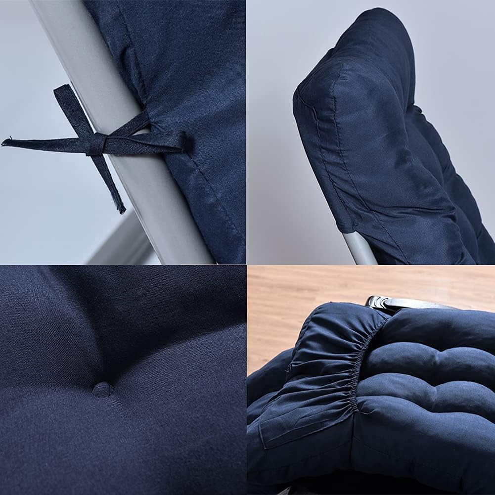 Moonase Cojín para tumbona de patio de 67 pulgadas, para sofá mecedora para interiores y exteriores, con lazos y cubierta superior, antideslizante,