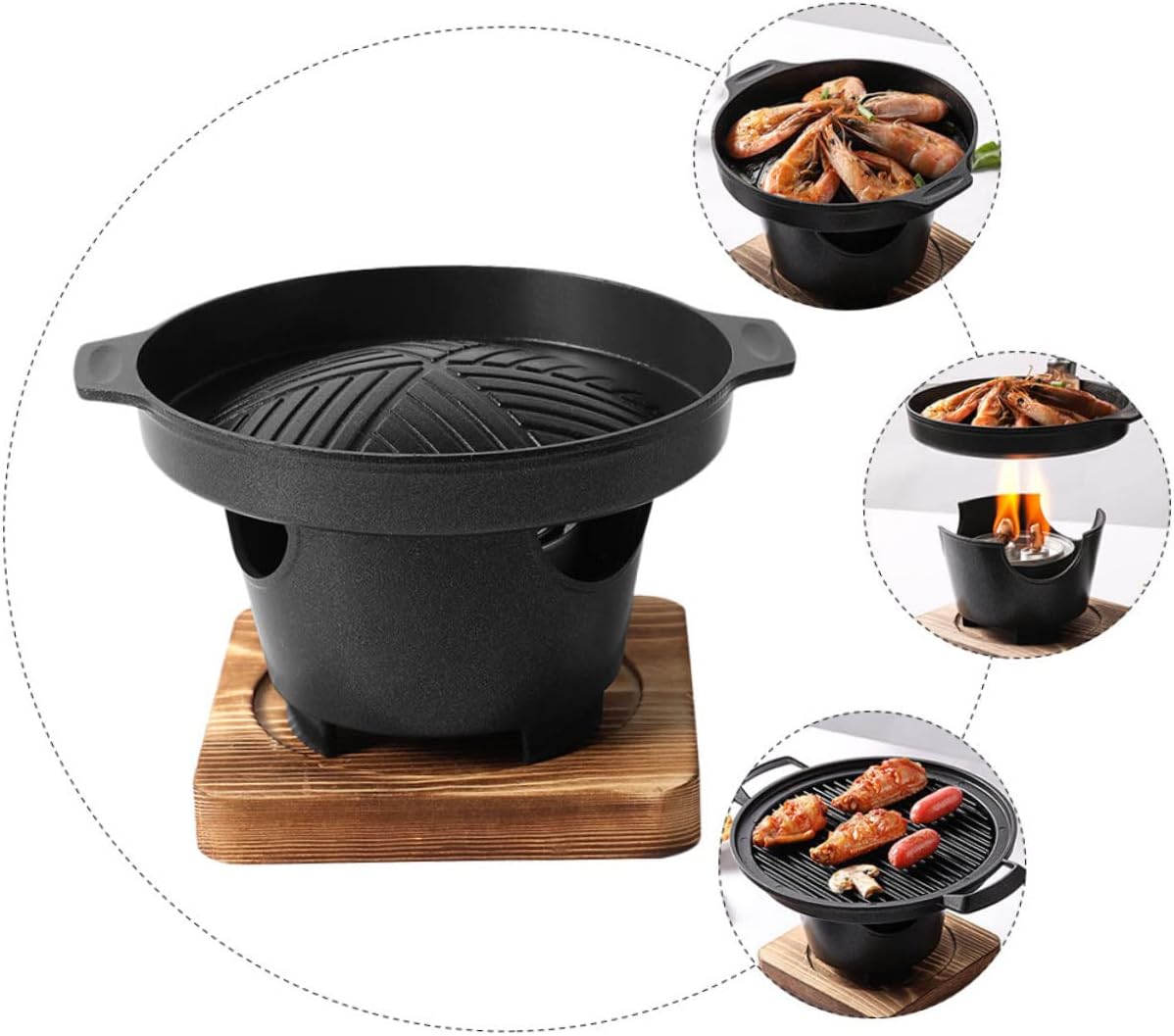 1 Unidades Parrilla Pescado Barbacoa Asador Estufa de Camping Parrilla de servir Sartén para el hogar Utensilios para hornear Metal Asado Estufa