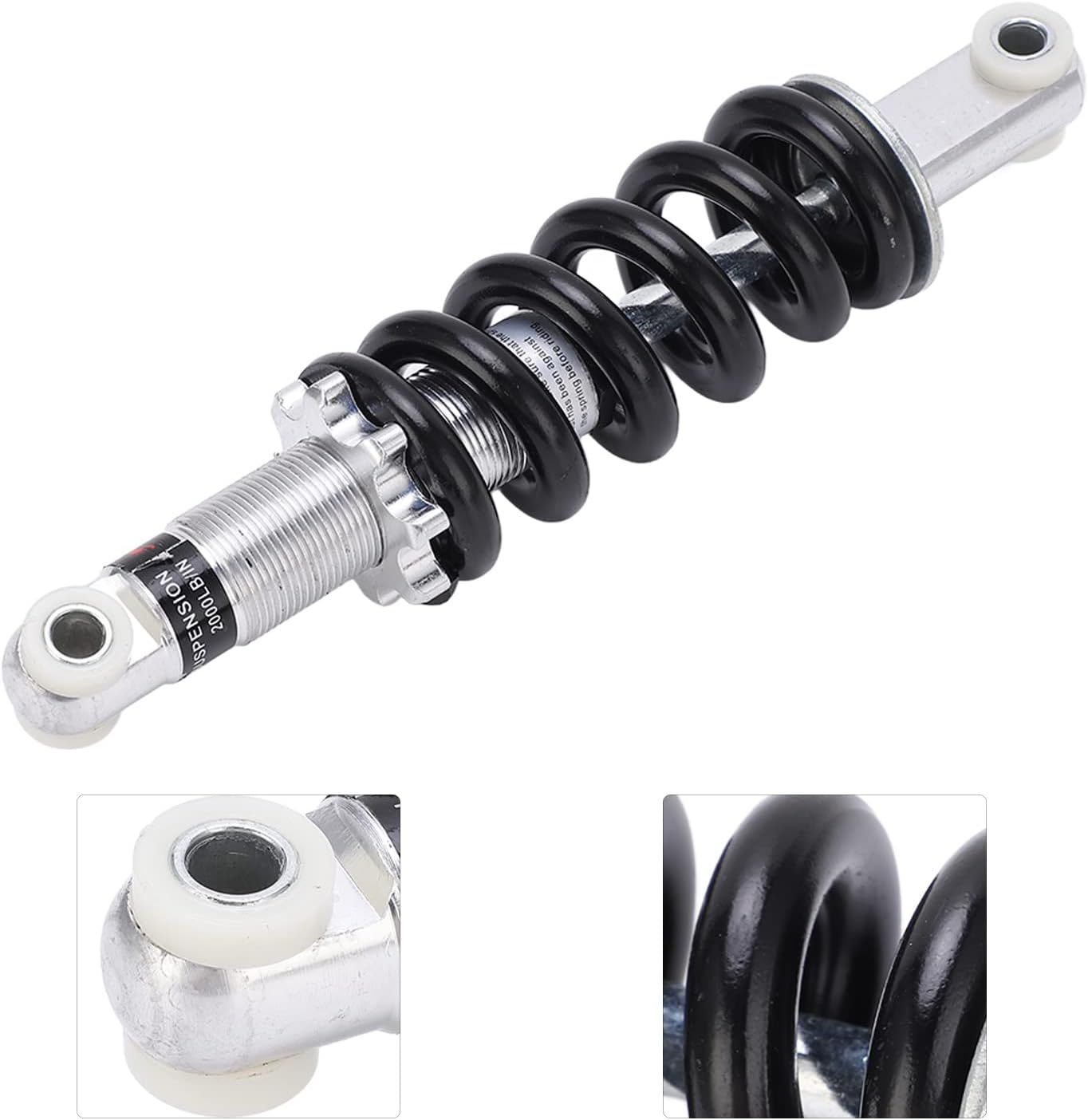 Amortiguador ajustable, amortiguador trasero de 8.465 in, amortiguador ajustable de 2000 libras, universal para mini motocicletas de cross, ATV,
