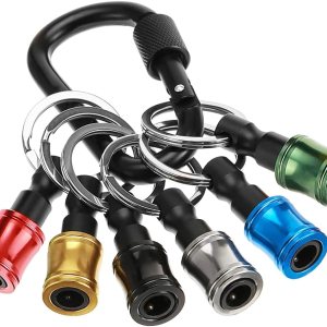 Saipe Juego de 6 piezas de barra de extensión de llavero de aleación de aluminio adaptador de tornillo de taladro portátil barra de extensión de Saipe Juego de 6 piezas de barra de extensión de llavero de aleación de aluminio adaptador de tornillo de taladro portátil barra de extensión de