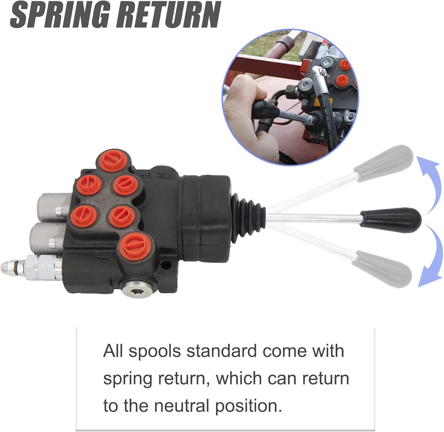 Carrete hidráulico de la válvula 2, válvula de control direccional hidráulica, 11GPM válvula de control de joystick hidráulico para cargadores de