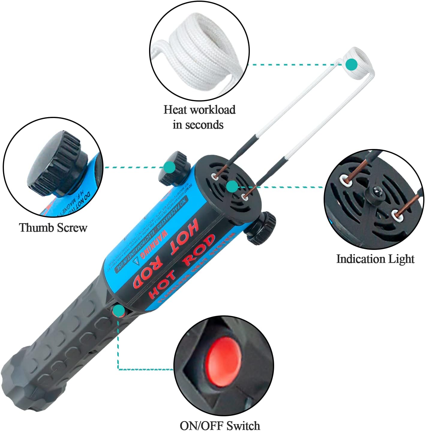 Pakowin Kit de calentador de inducción magnética, herramienta de inducción de calor sin llama de 1200 W 110 V con 3 bobinas, herramienta de