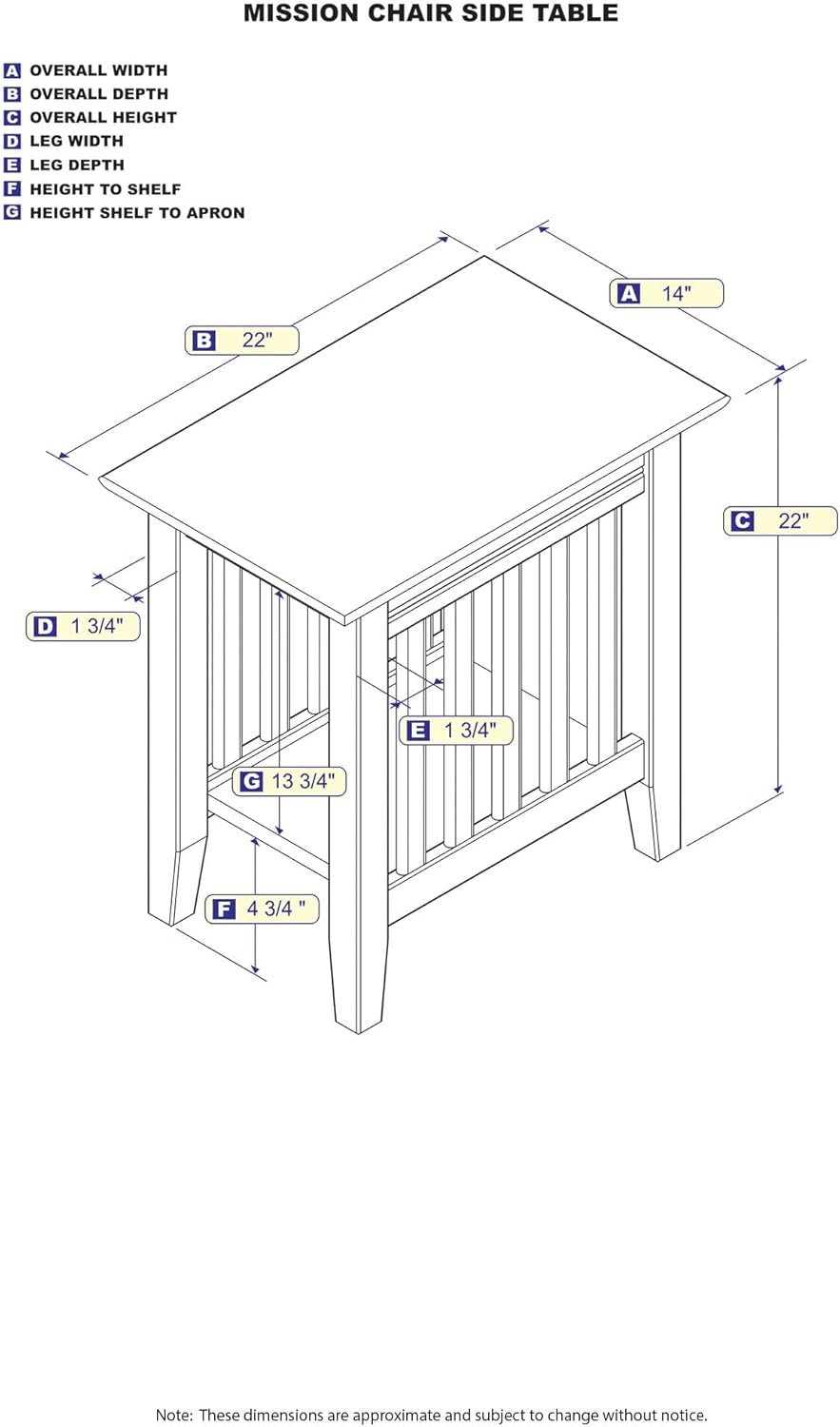 AFI, Mission, mesa auxiliar de madera maciza, 14 pulgadas, juego de 2, gris