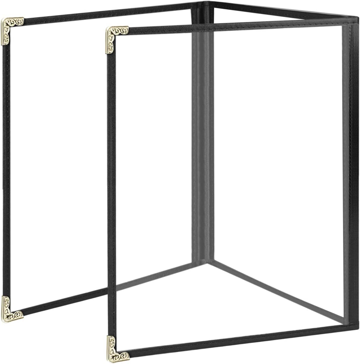 Flexzion Fundas de menú para papel de 9.4 x 12.4 pulgadas, fundas para carpetas de triple costura para restaurante, libro de pedidos de 3 páginas, 6