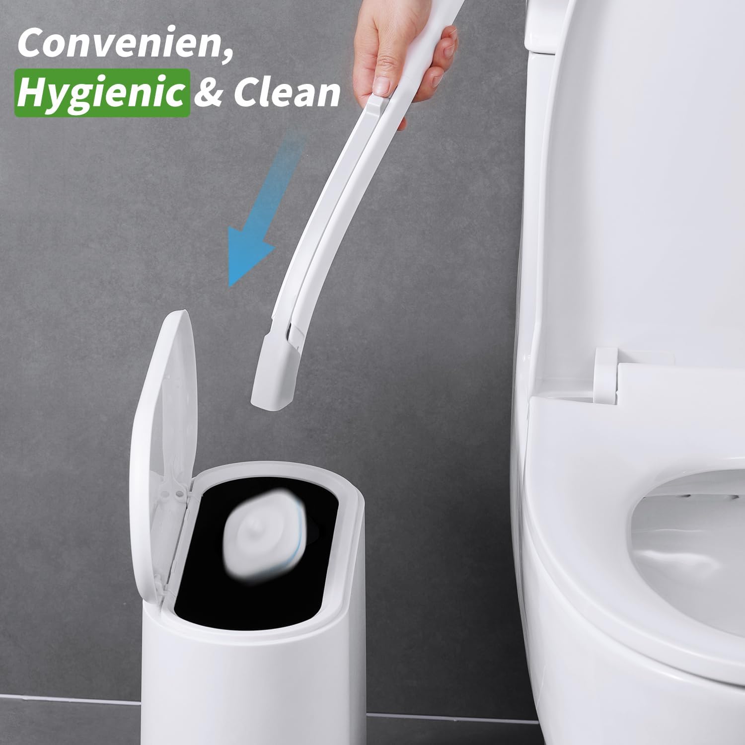oshang Paquete de 2 cepillos desechables para inodoro, limpiador de inodoro, suministros de limpieza de inodoro, escobilla de inodoro con soporte,