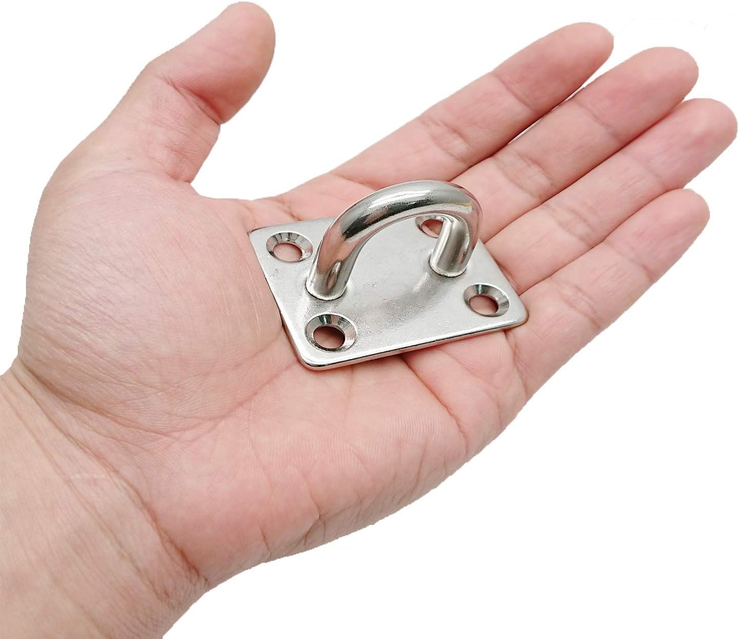 8 ganchos de techo de acero inoxidable 304 de 2 x 1.6 pulgadas con tornillos, placa de ojos