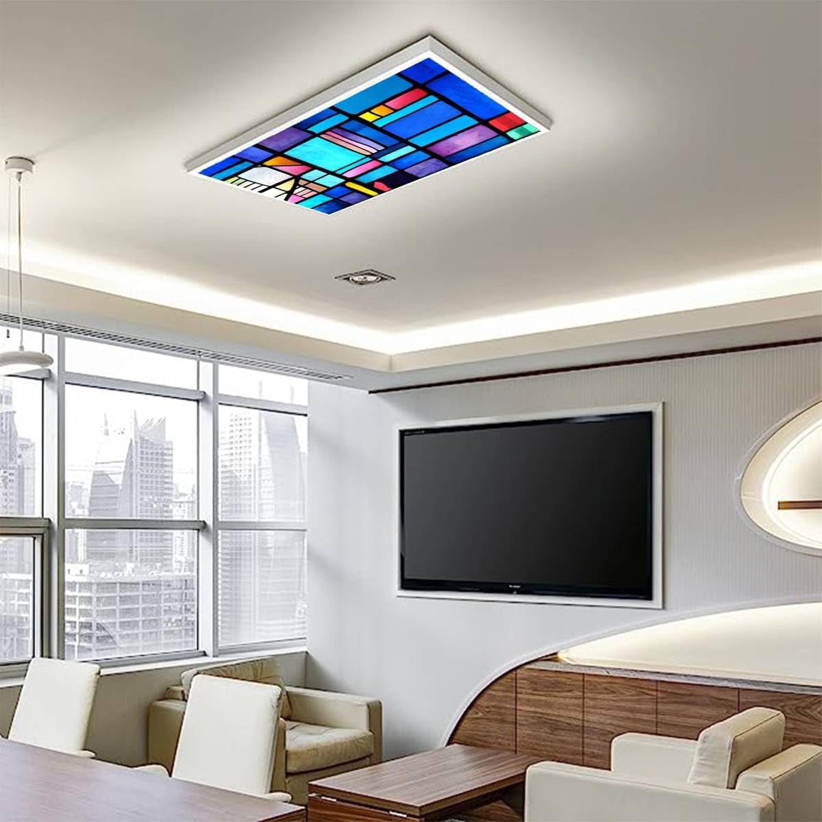 Paquete de 4 cubiertas de luz fluorescente para luz de techo, coloridos filtros de luz de acrílico para ventana para aula, oficina, hogar, cubierta