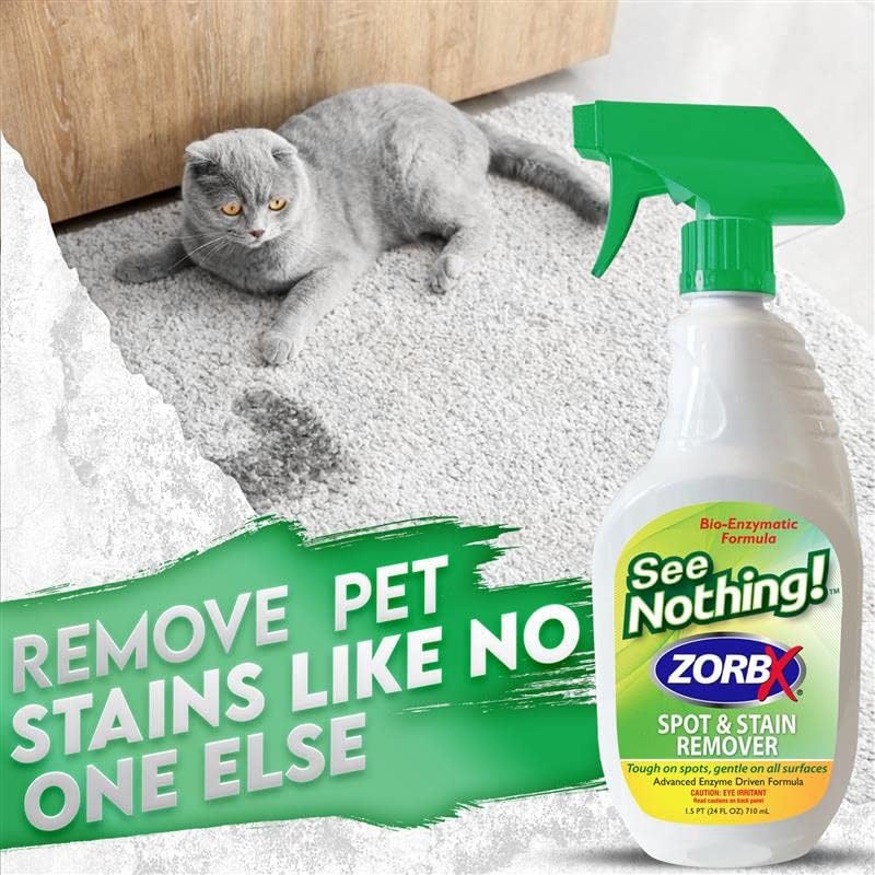 ZORBX Spray removedor de manchas y manchas See Nothing, removedor de manchas perfecto para zapatos, ropa, muebles y ropa de cama de mascotas,