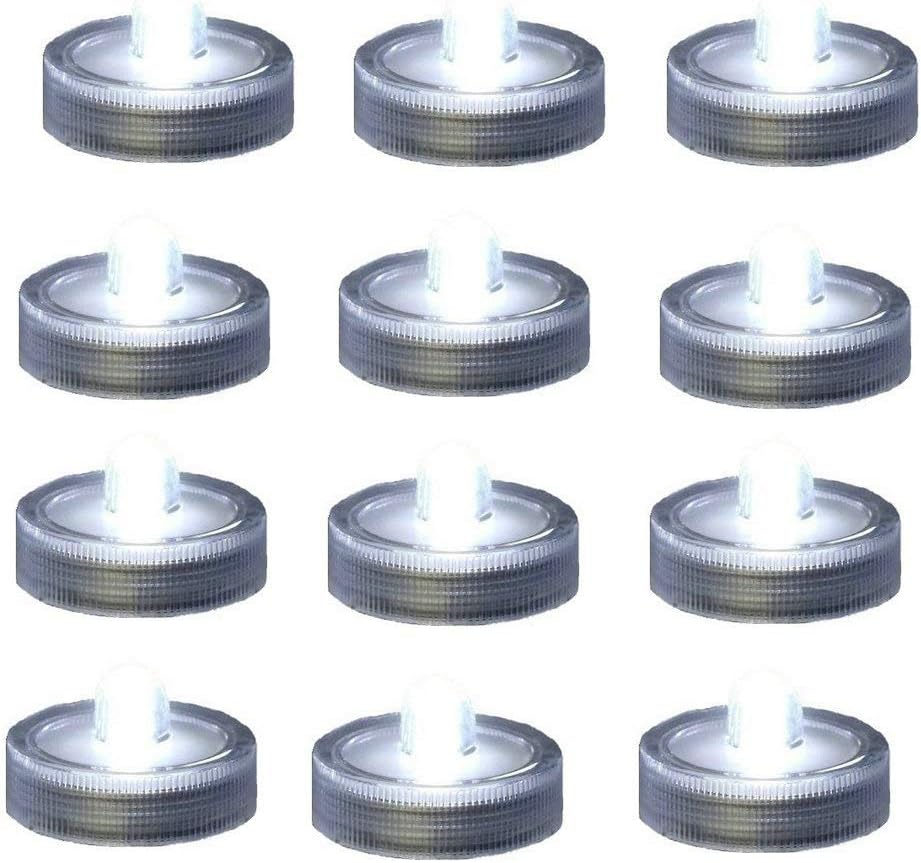Luz LED brillante sin llama, funciona con pilas, vela de té sumergible impermeable, decoración de jarrón subacuático para fiestas y bodas, paquete