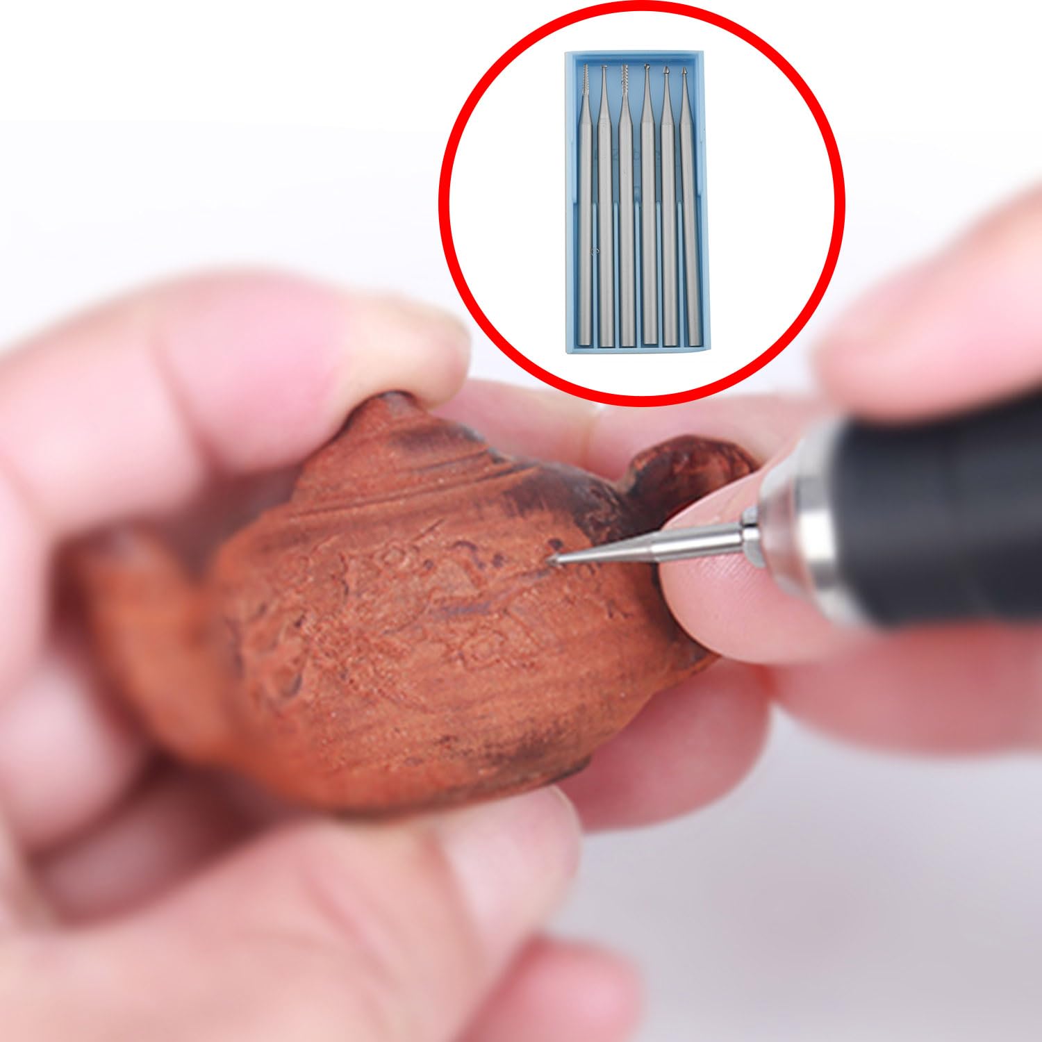 Brocas de carburo de acero de tungsteno de 0.039 in CHENJIN 6 piezas de fresas de extremo de carburo sólido para juego de fresas de metal, fresadora
