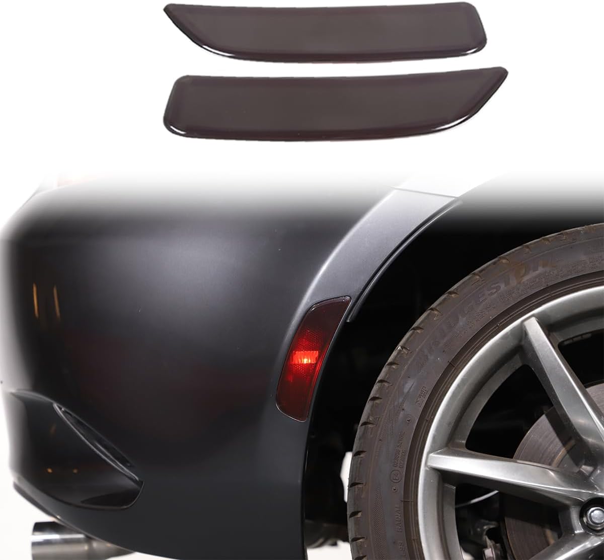 JONKOKO Cubierta de marco de lámpara de faros traseros de automóvil para Mazda MX-5 ND 2015-2023 Reflector de parachoques, luces de marcador
