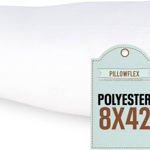 Pillowflex Almohada de almohada (8 x 42 pulgadas), inserto de almohada redonda, relleno de poliéster de felpa para fundas decorativas, relleno de Pillowflex Almohada de almohada (8 x 42 pulgadas), inserto de almohada redonda, relleno de poliéster de felpa para fundas decorativas, relleno de