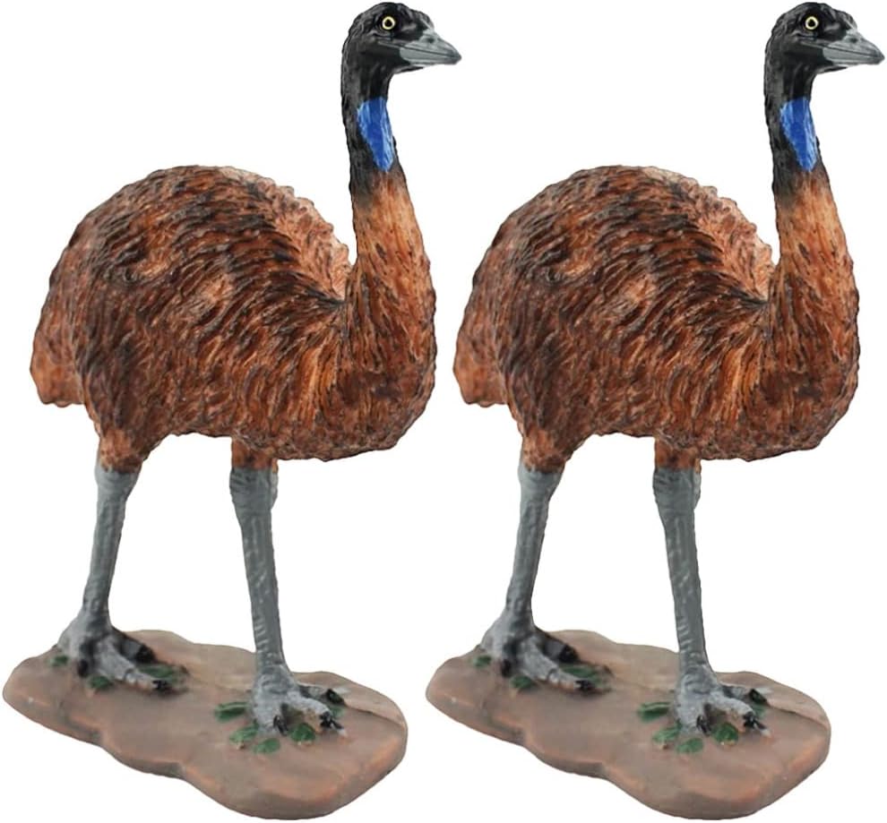 Zerodeko 2 piezas de avestruz ornamento de avestruz simulado juguete de pájaro juguete Scrump felpa avestruz estatua de avestruz decoraciones de