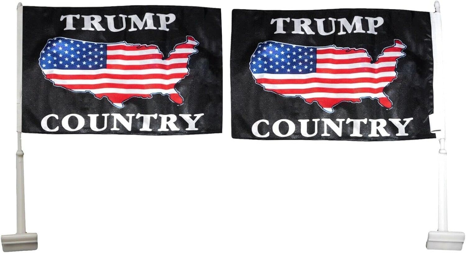 Paquete de 12 banderas de nailon de doble cara Trump Country de 12 x 18 pulgadas