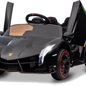 Lamborghini Venono – Coche eléctrico para niños con licencia de 12 V con control remoto para padres, puerta de tijera, 3 velocidades, faros LED, Lamborghini Venono – Coche eléctrico para niños con licencia de 12 V con control remoto para padres, puerta de tijera, 3 velocidades, faros LED,