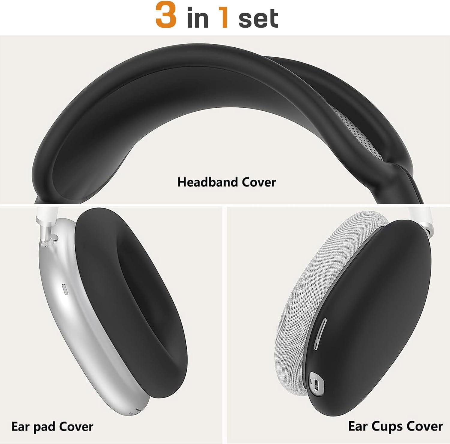 LOHASIC Funda para AirPods Max 3 en 1 Maleta, almohadillas de silicona suave y delgada, cojines para la cabeza, funda protectora para AirPods Max,