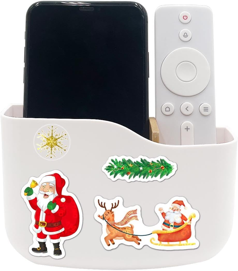 SUNFICON 500 calcomanías de Navidad brillantes para control remoto, 500 unidades, etiquetas adhesivas de Navidad doradas transparentes, rollo de